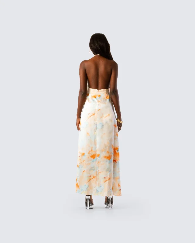 Landon Abstract Print Maxi Dress