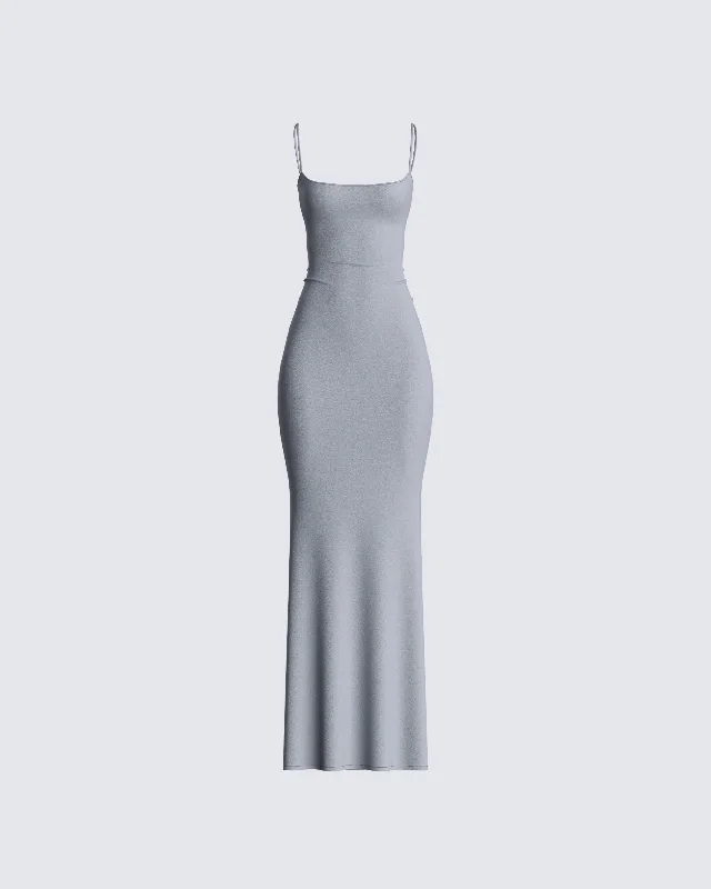 Lilibet Grey Maxi Dress