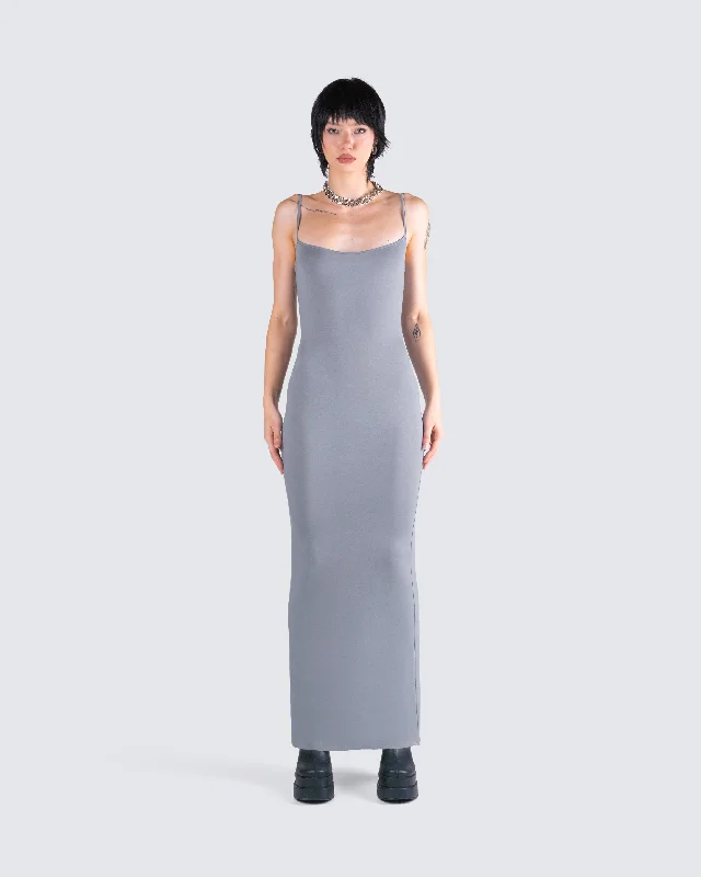 Lilibet Grey Maxi Dress