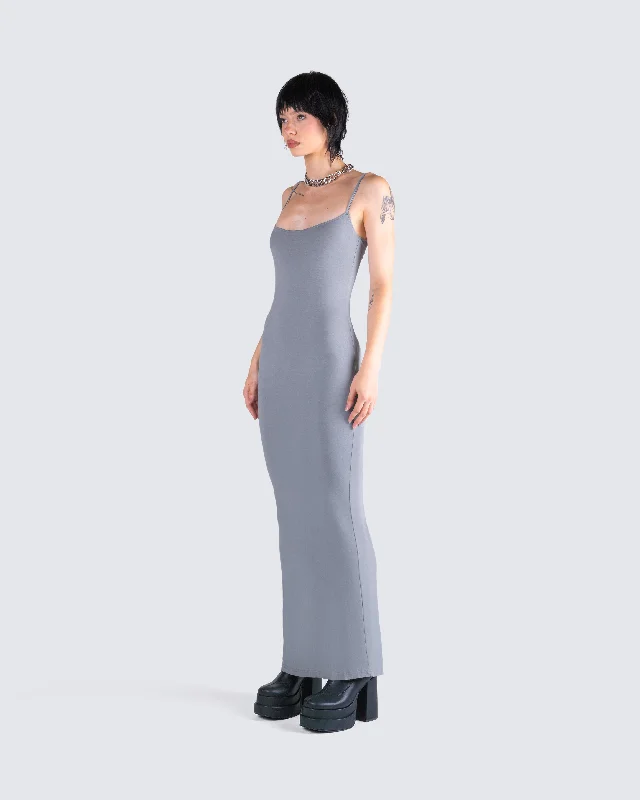 Lilibet Grey Maxi Dress