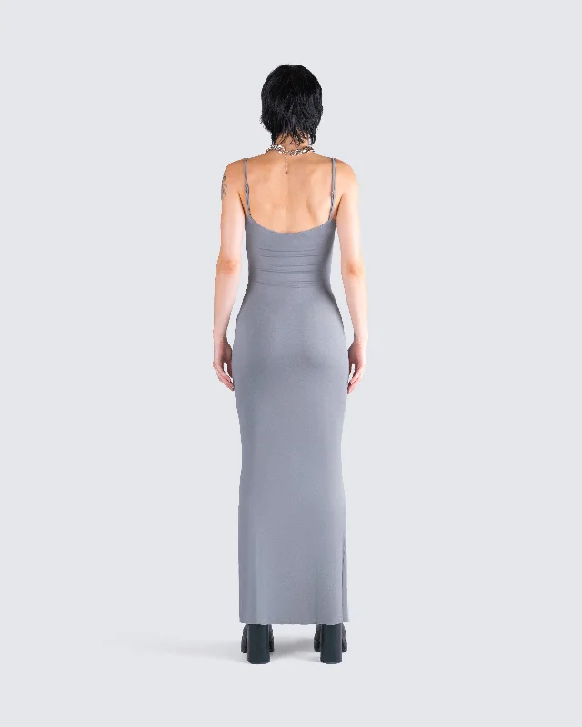 Lilibet Grey Maxi Dress