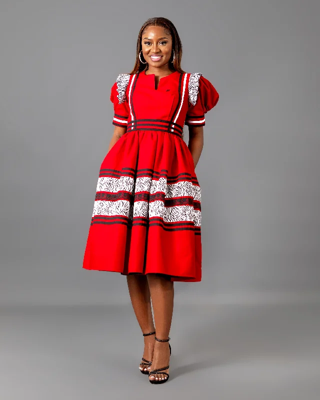 Mapitsi Bespoke Dress in Red