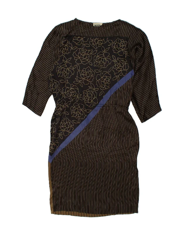 MIMMINA Womens Shift Dress UK 14 Medium Brown Floral