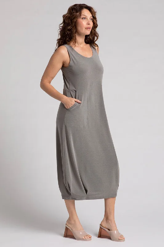 Nu Pleat Hem Tank Dress | Melange Sand