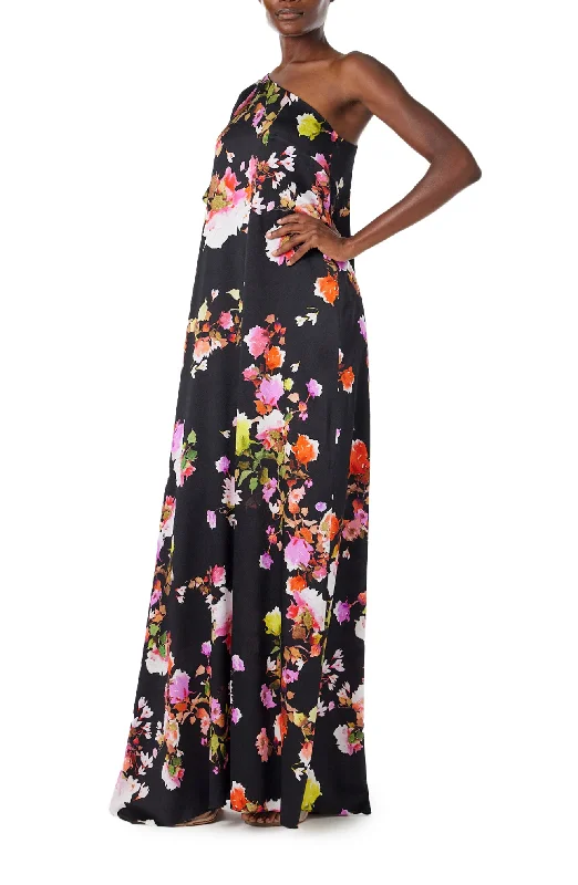 One Shoulder Floral Caftan