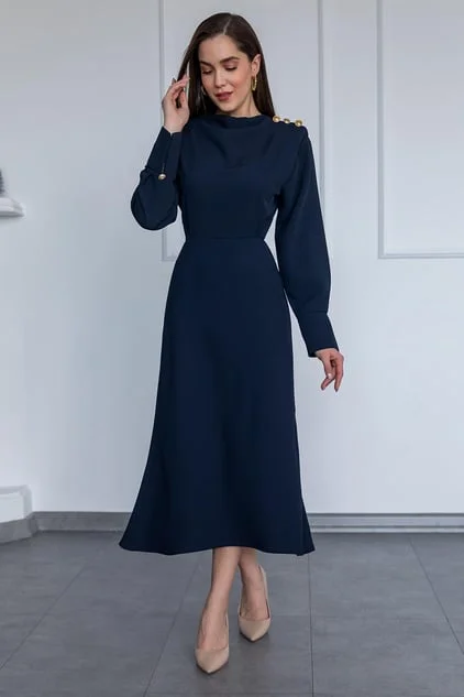 Padded Design Dark Blue Dress REF : BDW558ELB0001110