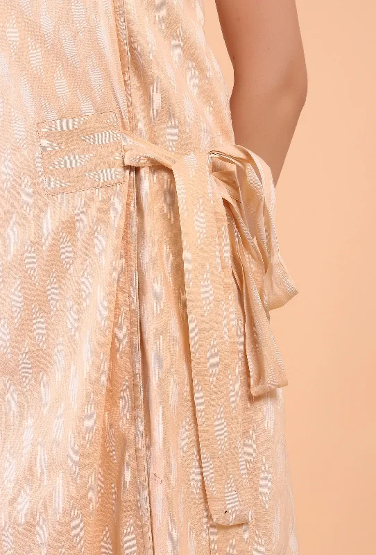 Peach Cotton Wrap Dress