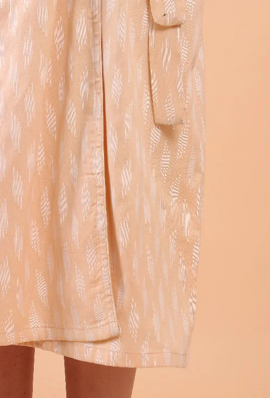 Peach Cotton Wrap Dress