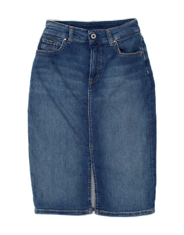 PEPE JEANS Womens Denim Skirt XS W25  Blue Cotton