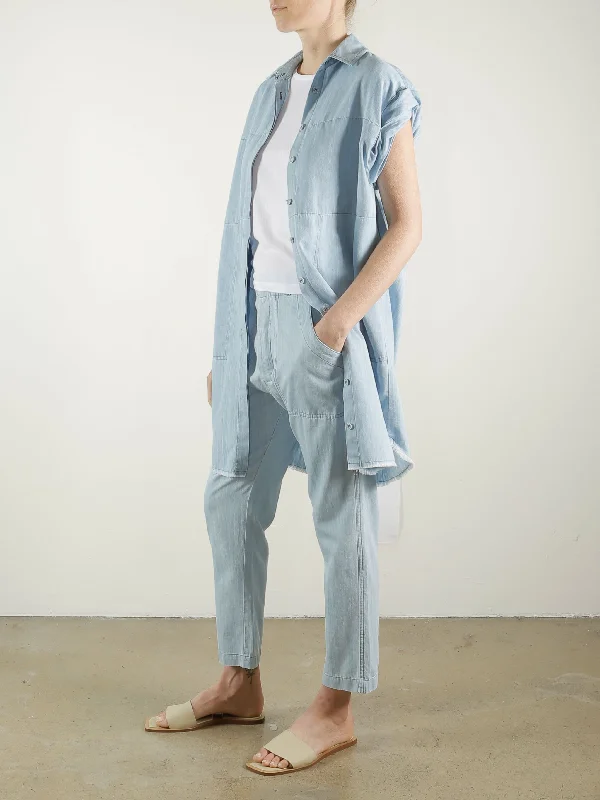 Derek Roll Sleeve Shirt Dress in Chambray Reg. price $295 *Final Sale*