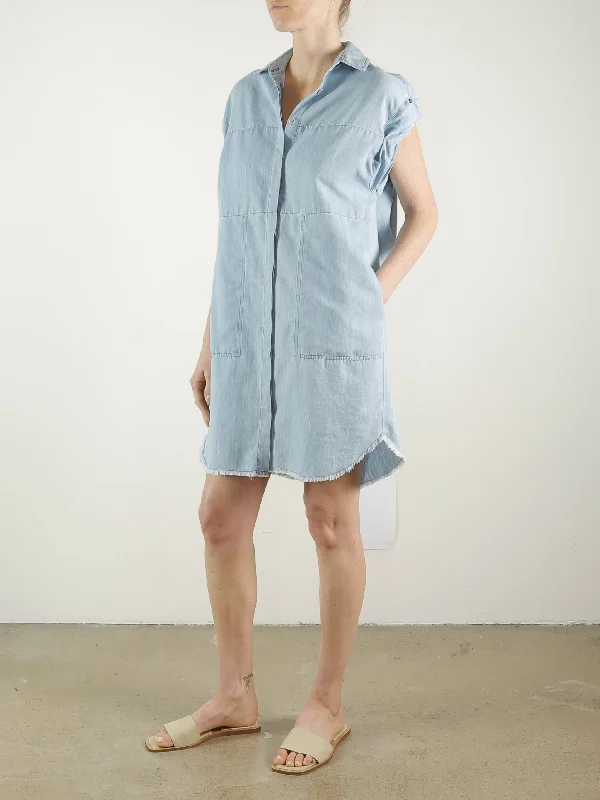 Derek Roll Sleeve Shirt Dress in Chambray Reg. price $295 *Final Sale*