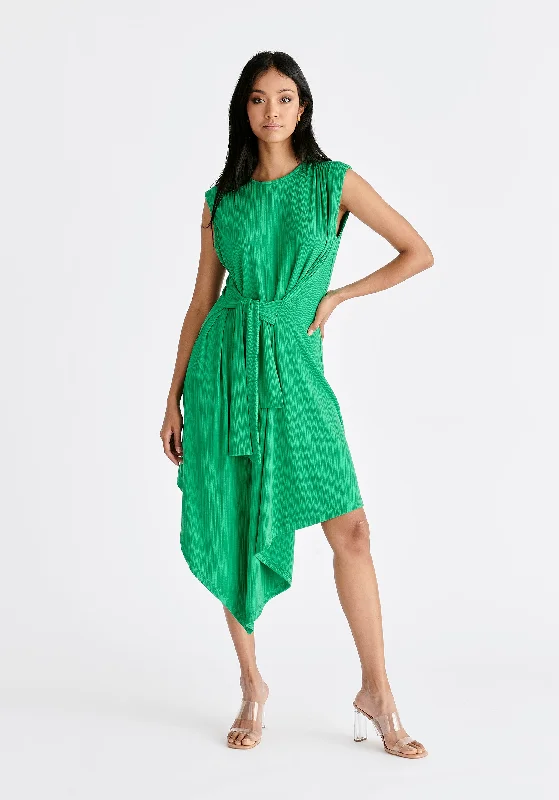 Ribbed Asymmetric Hem Dress