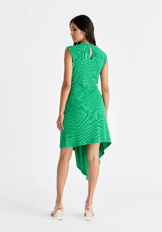 Ribbed Asymmetric Hem Dress