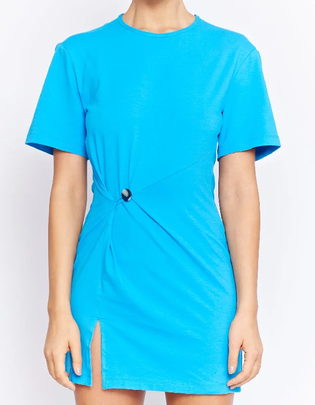 ROSCO TWIST DRESS | CYAN