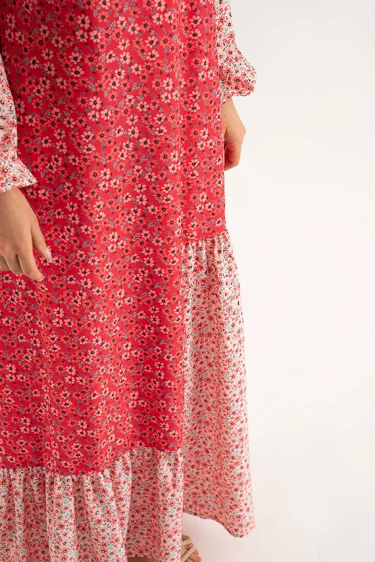 Selena Maxi Dress - Red Coral