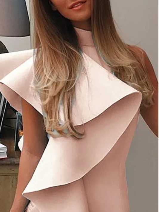 Sexy Halter One Shoulder Dress REF:060ED492D5CF