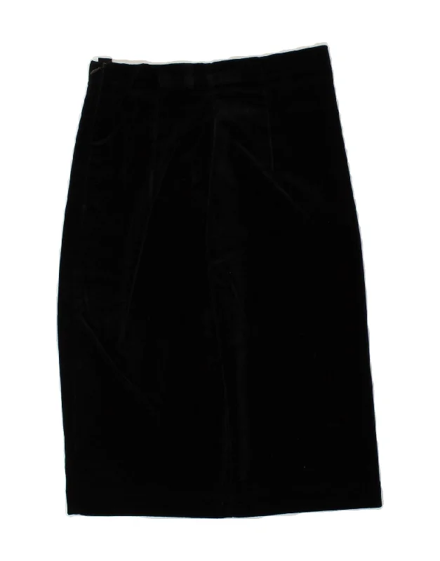 SUPERIOR Womens Velvet Straight Skirt IT 40 Small W24 Black