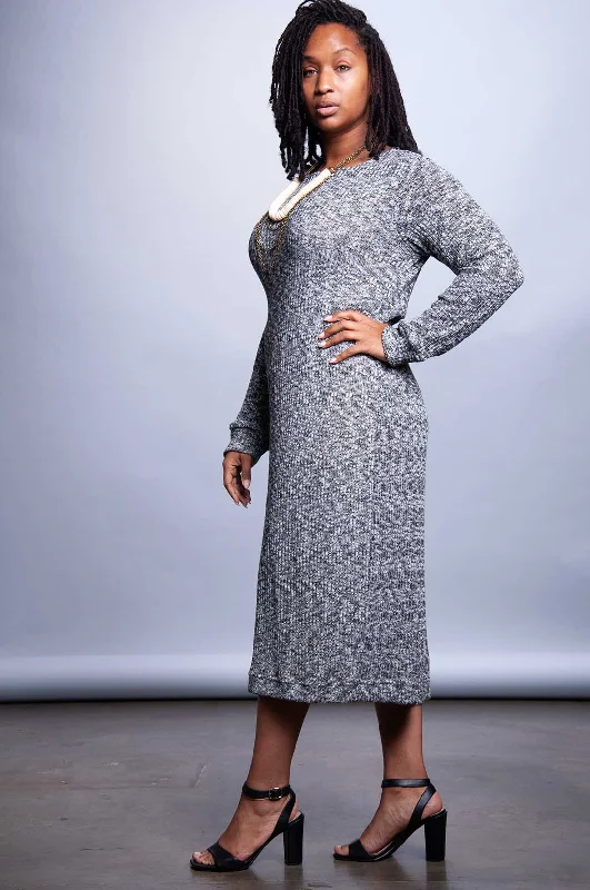 Sweater Dress - Greyscale Heather