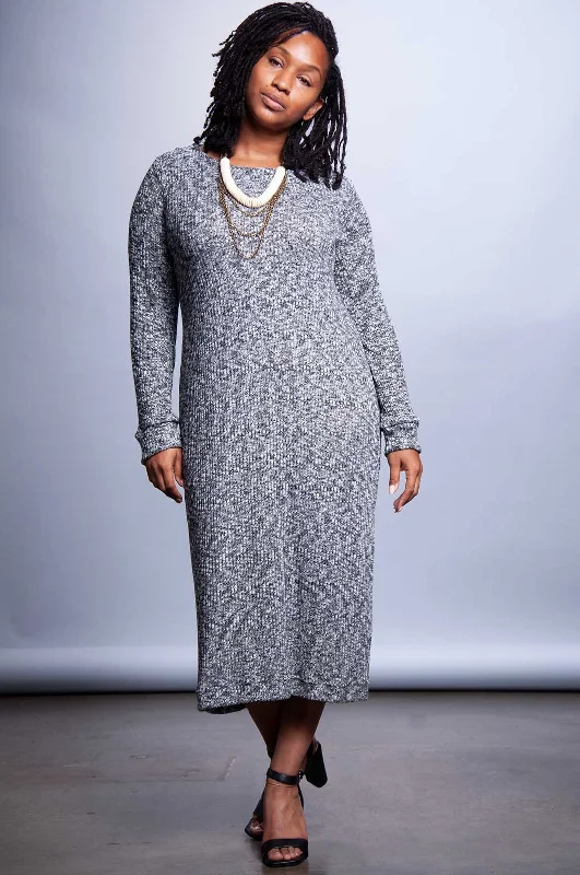 Sweater Dress - Greyscale Heather