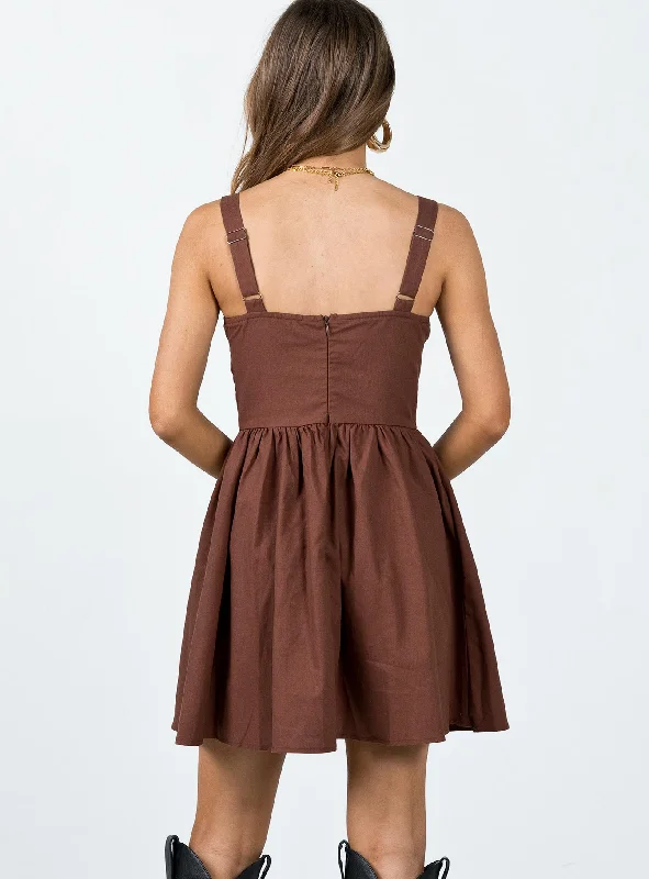 Telka Mini Dress Brown