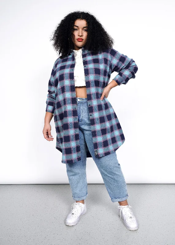 The Essential Flannel Long Sleeve Shirt Dress