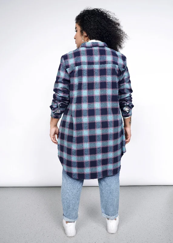 The Essential Flannel Long Sleeve Shirt Dress