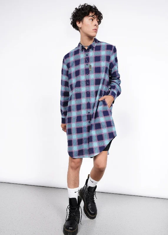 The Essential Flannel Long Sleeve Shirt Dress