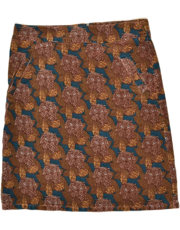 WHITE STUFF Womens Straight Skirt UK 12 Medium W32 Brown Animal Print