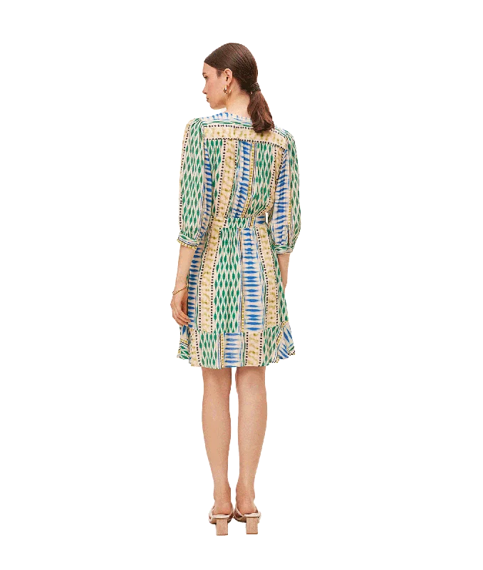 Geo Ethnic Print Short Wrap Dress - Multi