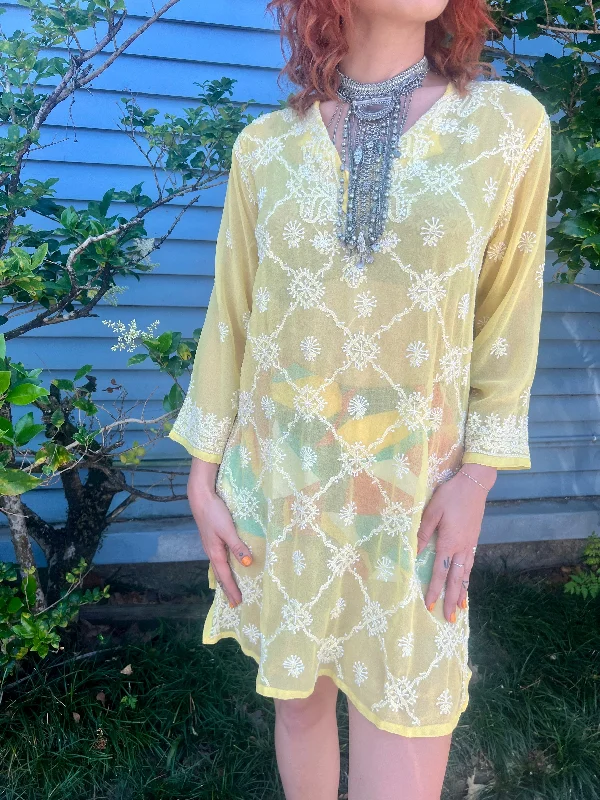 Yellow sheer tunic