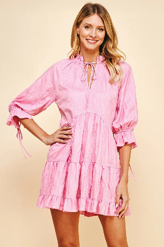 Allie Pink Tiered Dress