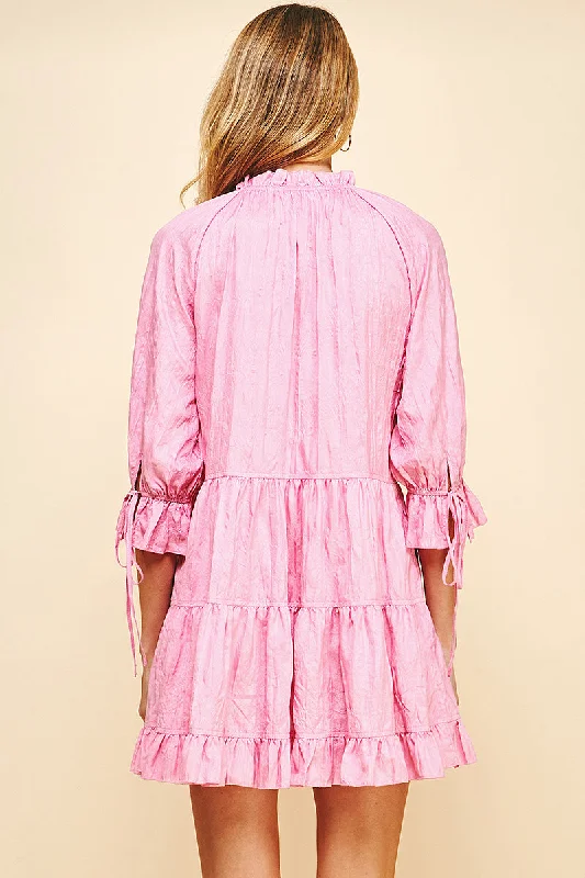 Allie Pink Tiered Dress