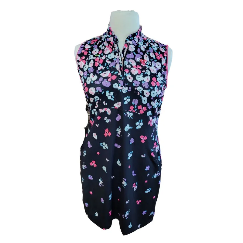 EPNY 1/4 Zip Multicolored Floral Print Sleeveless Golf Dress Size XL MSP$134