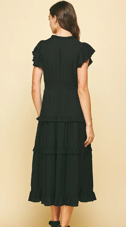 Everly Black Midi Dress