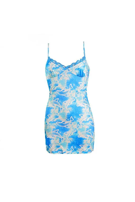 Flipper Batik Tie Dye Dolphin Print Cami Dress