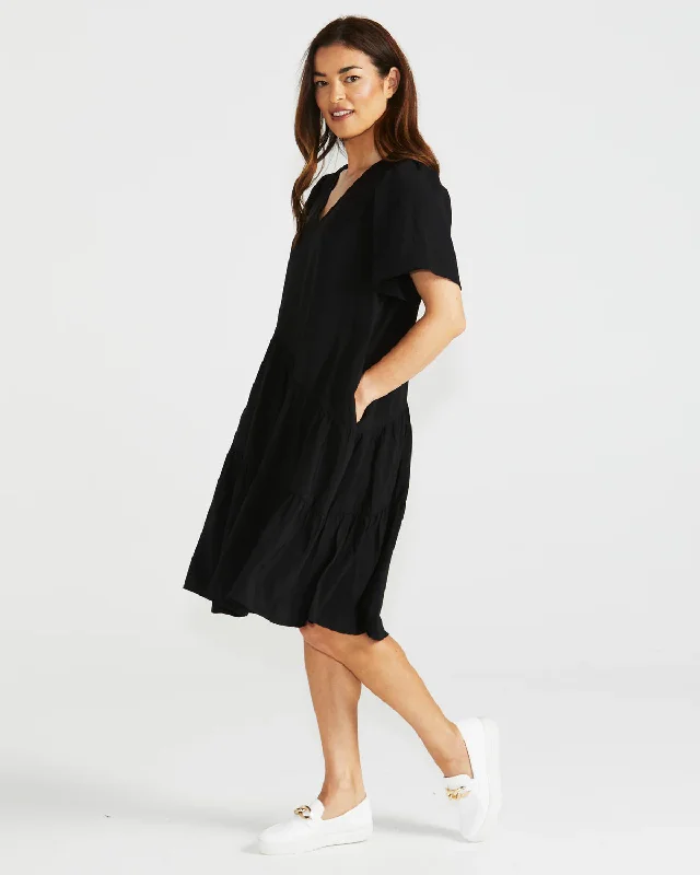 Florence Tiered Dress-black