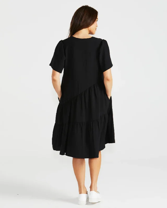 Florence Tiered Dress-black