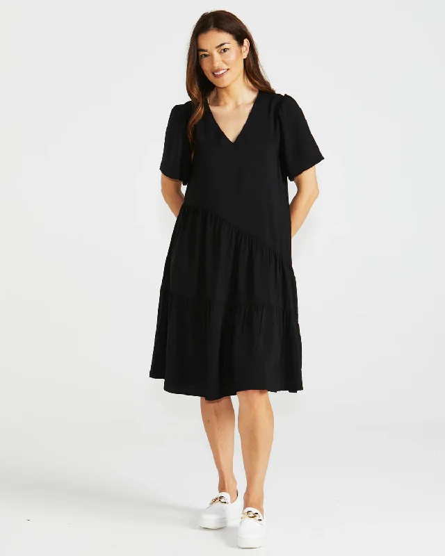 Florence Tiered Dress-black