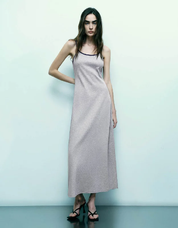 Sleeveless U Neck Knitted A-Line Dress